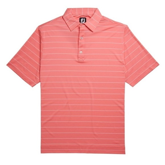 FootJoy Golf Polo Shirt‎ Striped Performance Athletic Casual Pink Large - Picture 2 of 7